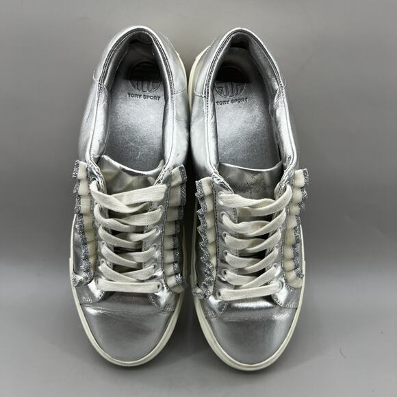 Tory Burch Gray and Silver Athletic Shoes with Sleek Design - Picture 5 of 12